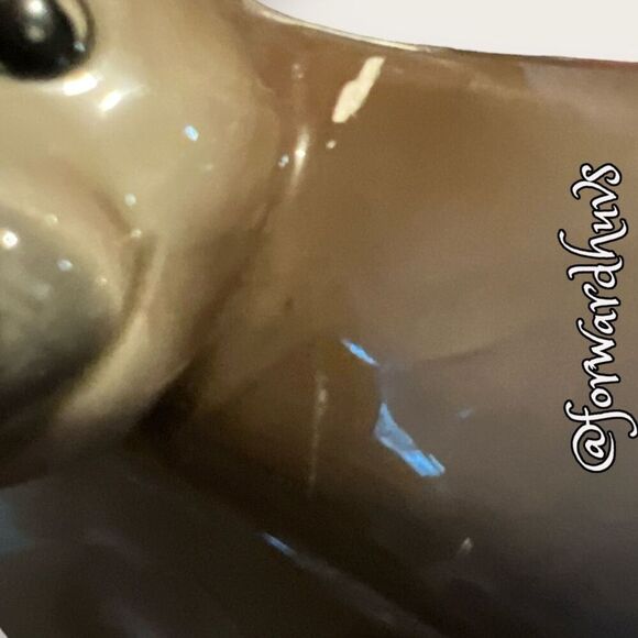 Vintage Gray Bull Sugar Jar With Lid - REPAIRED - Damaged - Picture 4 of 12